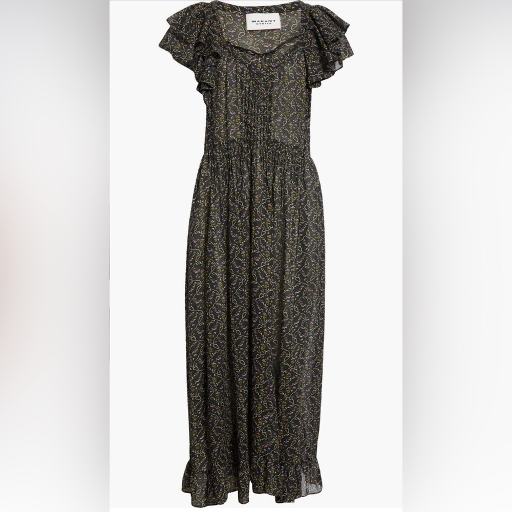 NWT Étoile Isabel Marant Godralia Floral Ruffled A-Line Midi Dress
